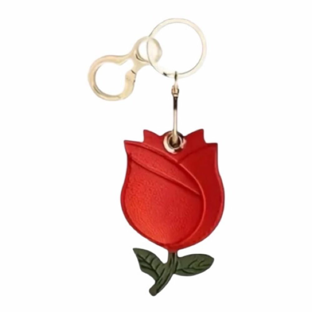Red Rose Air Tag Protective Case Keychain/Bag Charm New